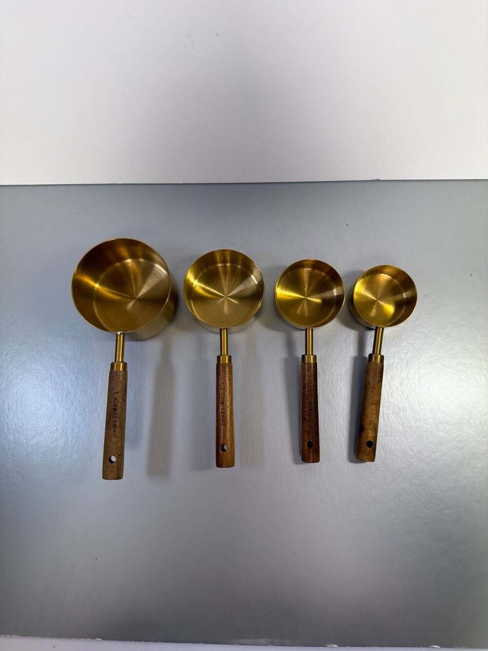Hearth & Hand with Magnolia Gold Measuring Cup Set with Acacia Wood Handles